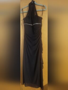 Onyx Nite Black Sheer-Overlay Maxi Skirt